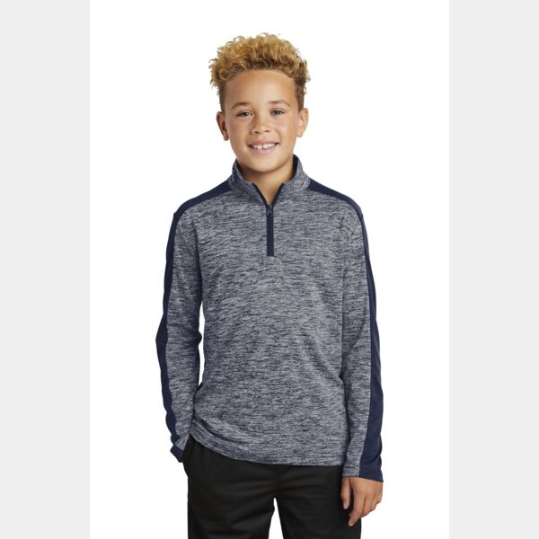 Youth PosiCharge ® Electric Heather Colorblock 1/4 Zip Pullover Thumbnail