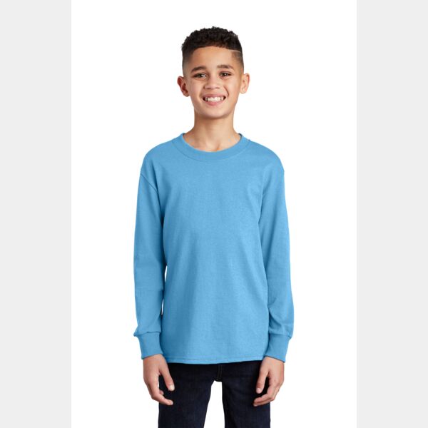 Youth Long Sleeve 5.4 oz 100% Cotton T Shirt Thumbnail